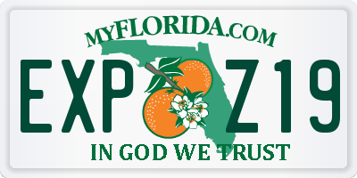 FL license plate EXPZ19