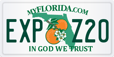 FL license plate EXPZ20