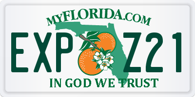 FL license plate EXPZ21