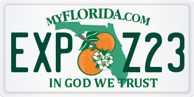 FL license plate EXPZ23