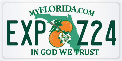 FL license plate EXPZ24