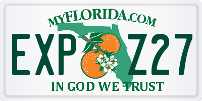 FL license plate EXPZ27