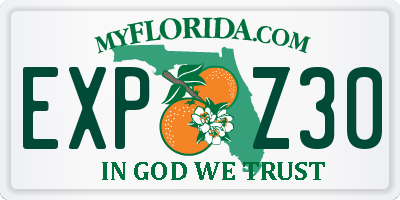 FL license plate EXPZ30