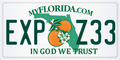 FL license plate EXPZ33