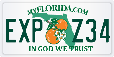 FL license plate EXPZ34