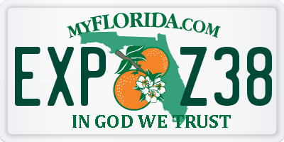 FL license plate EXPZ38