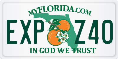 FL license plate EXPZ40