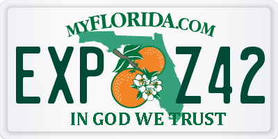 FL license plate EXPZ42