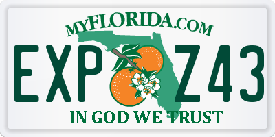 FL license plate EXPZ43