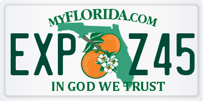 FL license plate EXPZ45