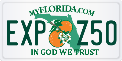 FL license plate EXPZ50