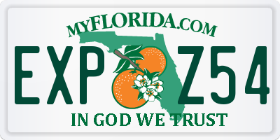 FL license plate EXPZ54