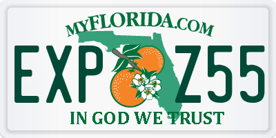 FL license plate EXPZ55