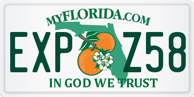 FL license plate EXPZ58