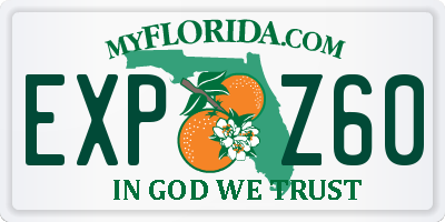 FL license plate EXPZ60