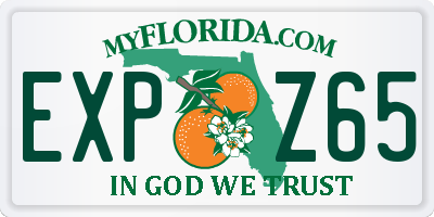 FL license plate EXPZ65