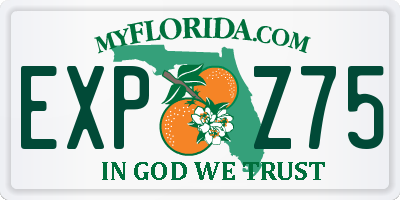 FL license plate EXPZ75
