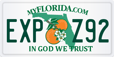 FL license plate EXPZ92