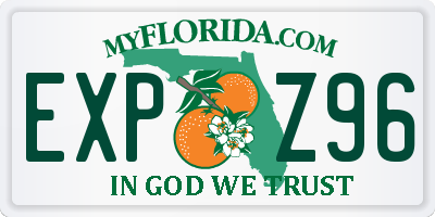 FL license plate EXPZ96