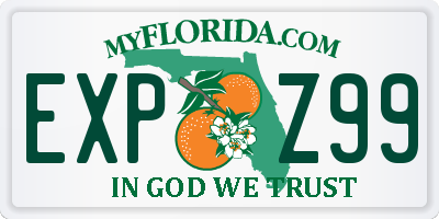 FL license plate EXPZ99