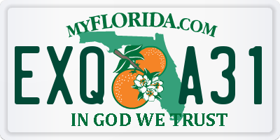 FL license plate EXQA31