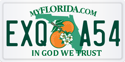 FL license plate EXQA54