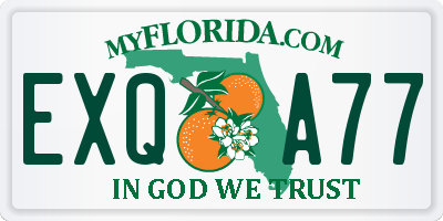 FL license plate EXQA77
