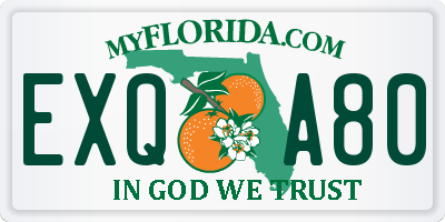 FL license plate EXQA80