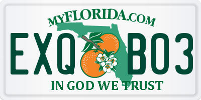 FL license plate EXQB03