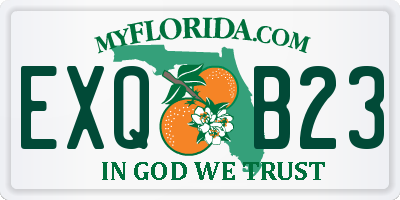FL license plate EXQB23