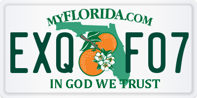 FL license plate EXQF07