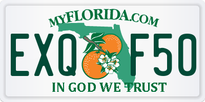 FL license plate EXQF50