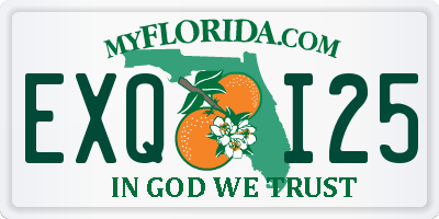 FL license plate EXQI25