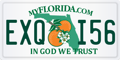 FL license plate EXQI56