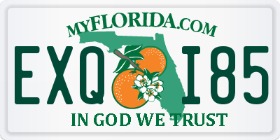 FL license plate EXQI85