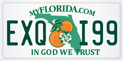 FL license plate EXQI99