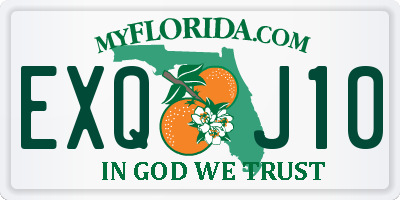 FL license plate EXQJ10