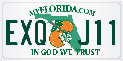 FL license plate EXQJ11