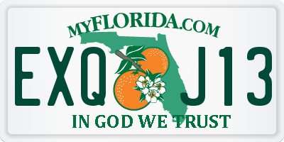 FL license plate EXQJ13