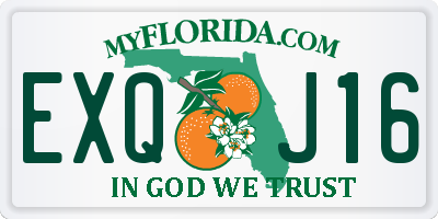 FL license plate EXQJ16