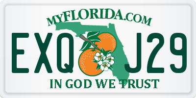 FL license plate EXQJ29