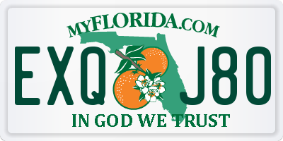 FL license plate EXQJ80
