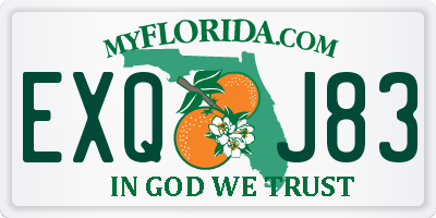 FL license plate EXQJ83