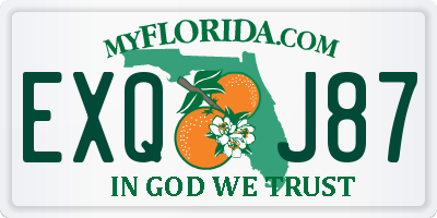 FL license plate EXQJ87