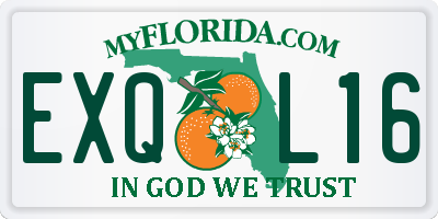 FL license plate EXQL16