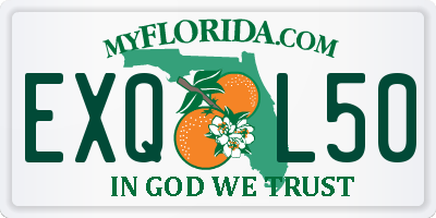 FL license plate EXQL50