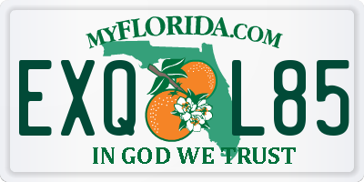 FL license plate EXQL85