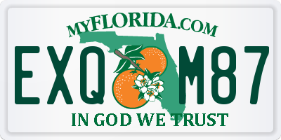 FL license plate EXQM87