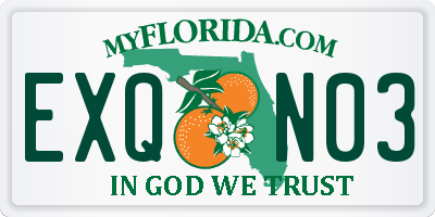 FL license plate EXQN03