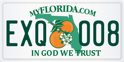 FL license plate EXQO08